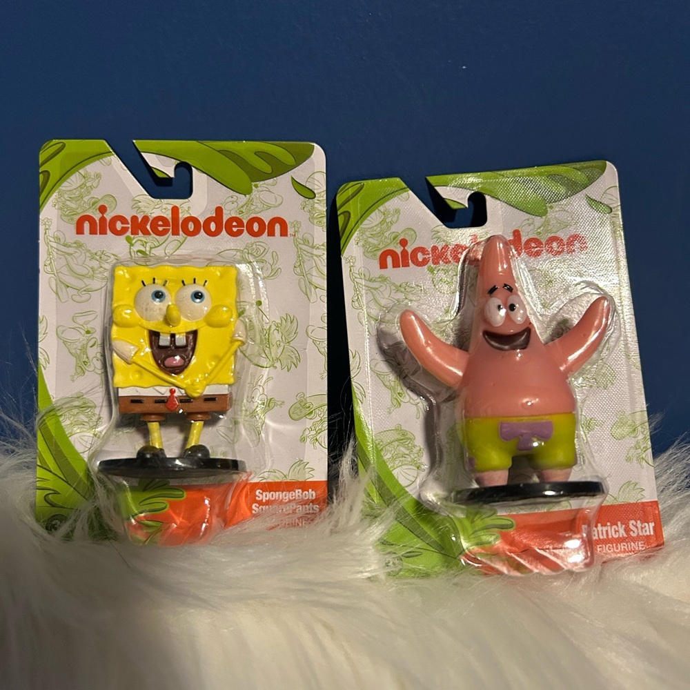 NEW Nickelodeon  Figurines Mini SpongeBob SquarePants and Patrick cake toppers